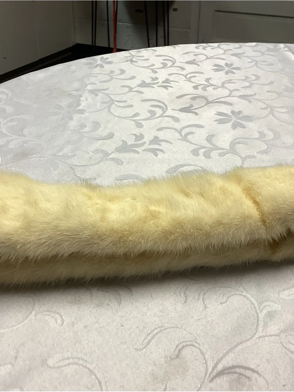 Cream REAL Fur ScarfCOLLAR wrap.